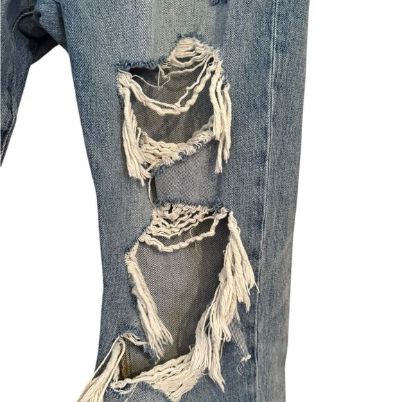 Frame Le Hollywood distressed thrashed holy medium wash flare jeans size 31 - Picture 6 of 11